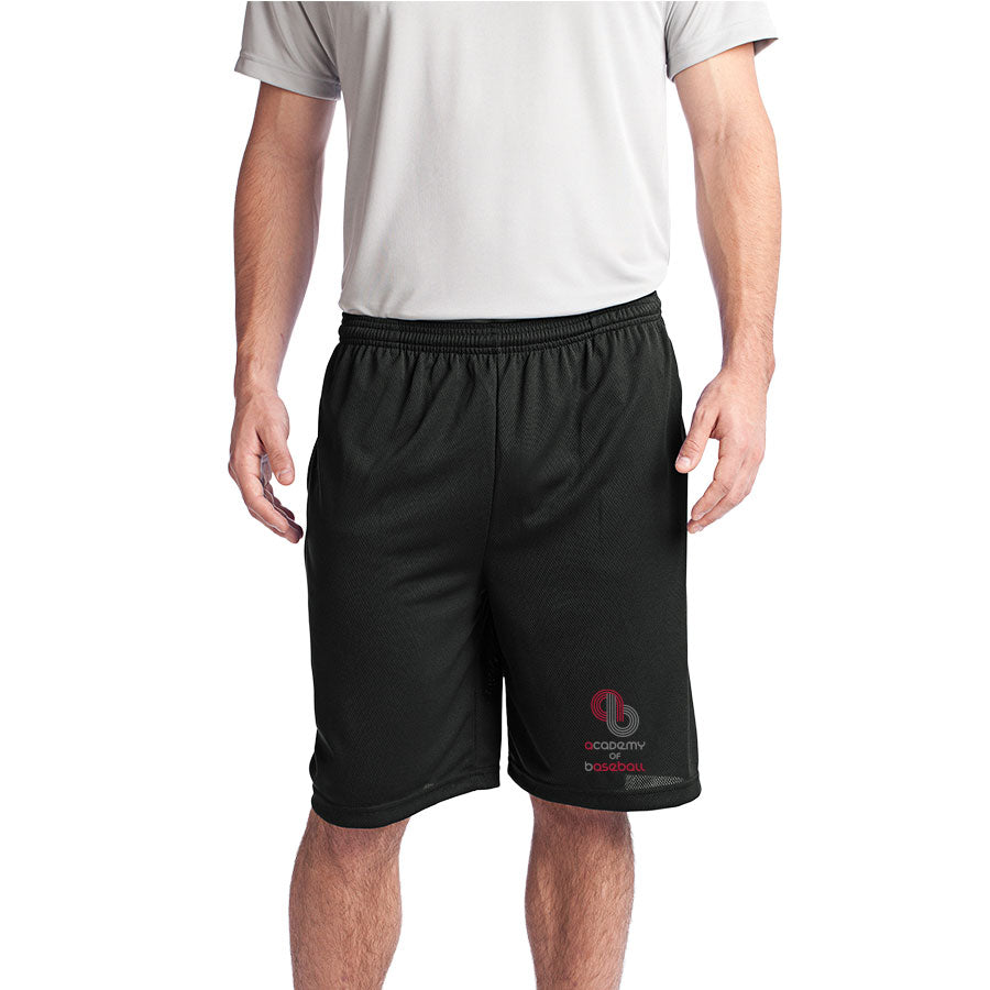 ACADEMY OF BASEBALL LOGO TOUGH MESH POCKET SHORT