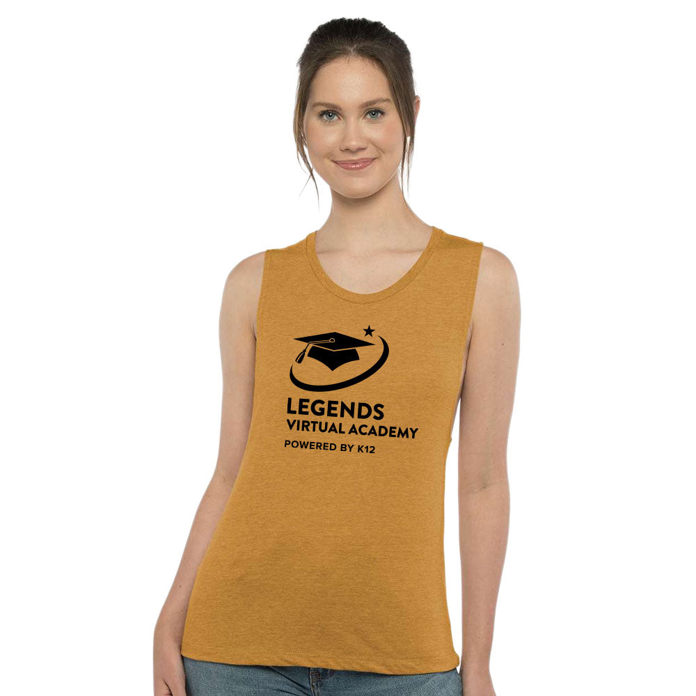LEGENDS VIRTUAL ACADEMY LOGO WOMENÕS FESTIVAL MUSCLE TANK