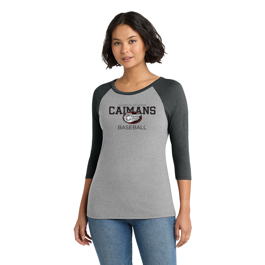 CLASSICAL ACADEMY BASEBALL PRIMARY 3/4-SLEEVE RAGLAN - RED OUTLINE