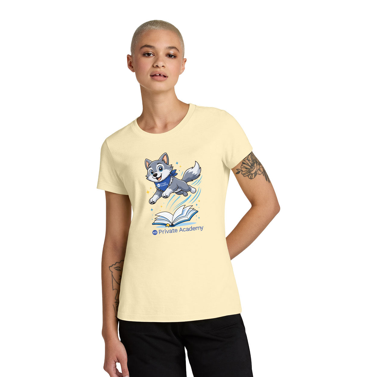 K12 PRIVATE ACADEMY WOLFIE HOPS WOMENÕS PERFECT WEIGHT TEE