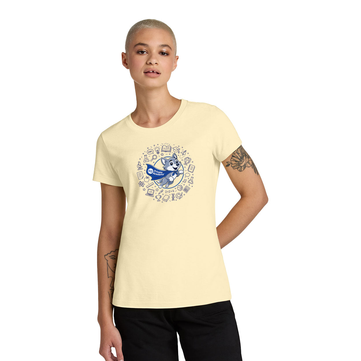 K12 PRIVATE ACADEMY WOLFIE ICONS WOMEN'S PERFECT WEIGHT TEE