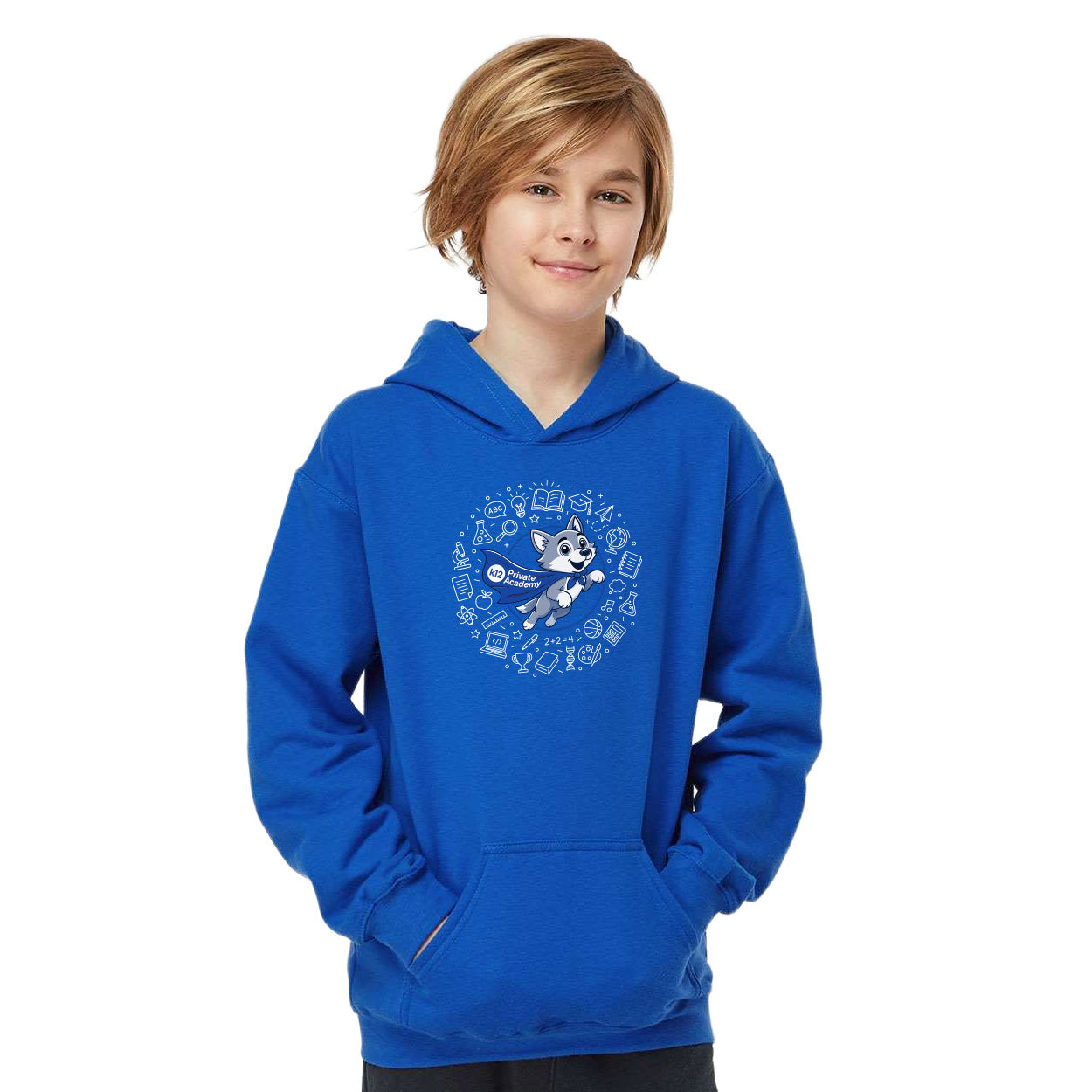 K12 PRIVATE ACADEMY WOLFIE ICONS HOODED SWEATSHIRT
