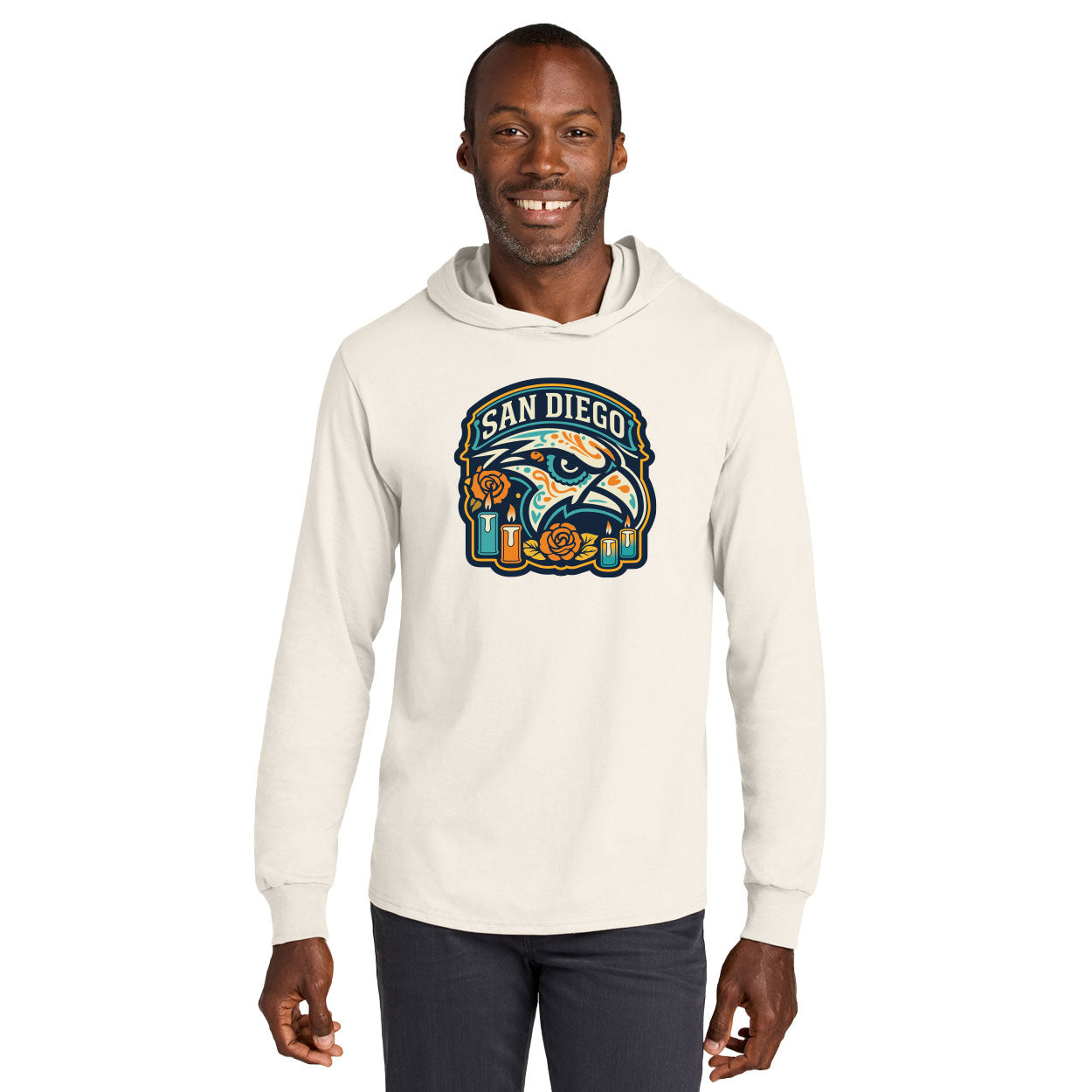 HAWKS CITY CONNECT II UNISEX COTTON LONG SLEEVE HOODED T-SHIRT