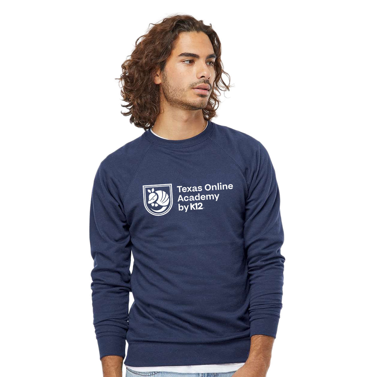 TEXAS ONLINE ACADEMY LOGO LIGHTWEIGHT LOOPBACK TERRY CREWNECK SWEATSHIRT