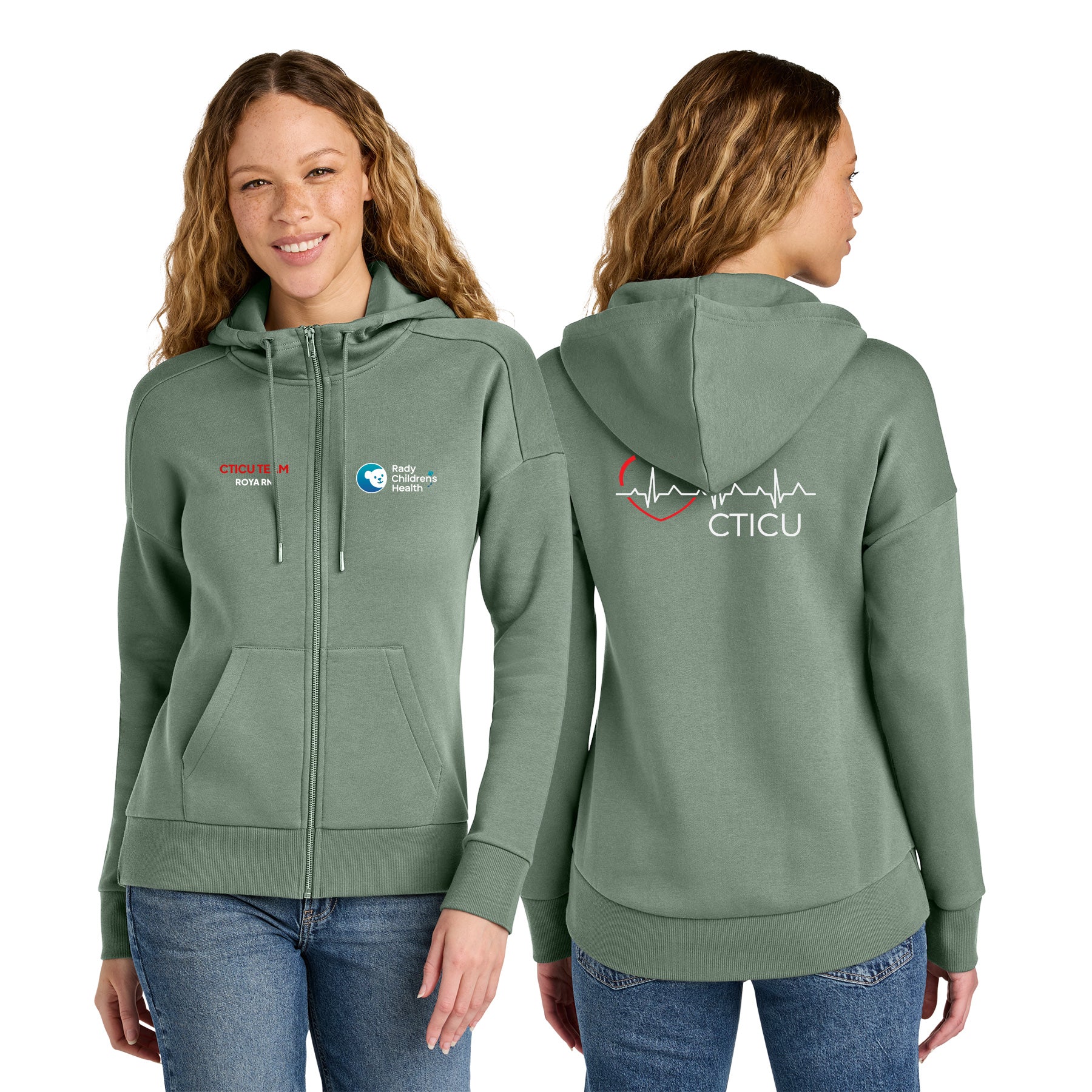CTICU Women's Fleece Drop Shoulder Full-Zip Hoodie