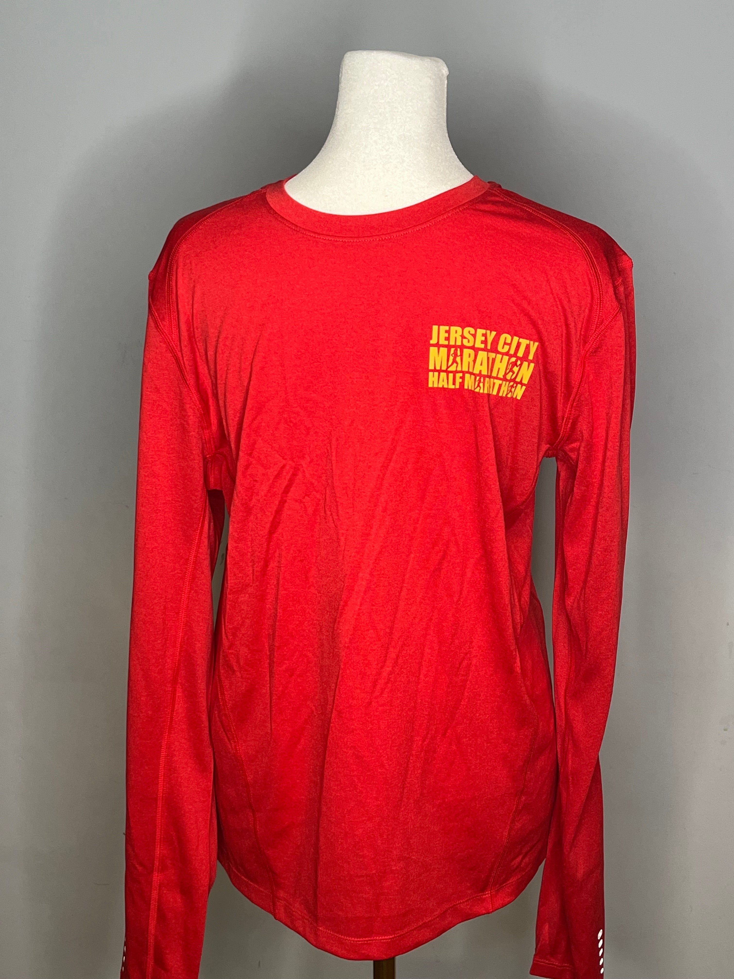 JERSEY CITY MARATHON MENS RED LONG SLEEVE