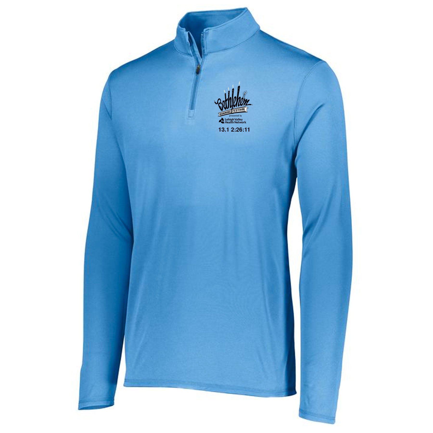 Bethlehem Running Festival EMBROIDERED LOGO ATTAIN WICKING 1/4 ZIP PULLOVER