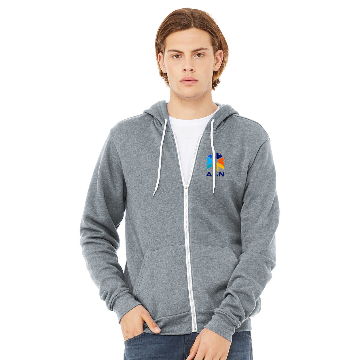 AAN LOGO UNISEX SPONGE FLEECE FULL-ZIP HOODIE