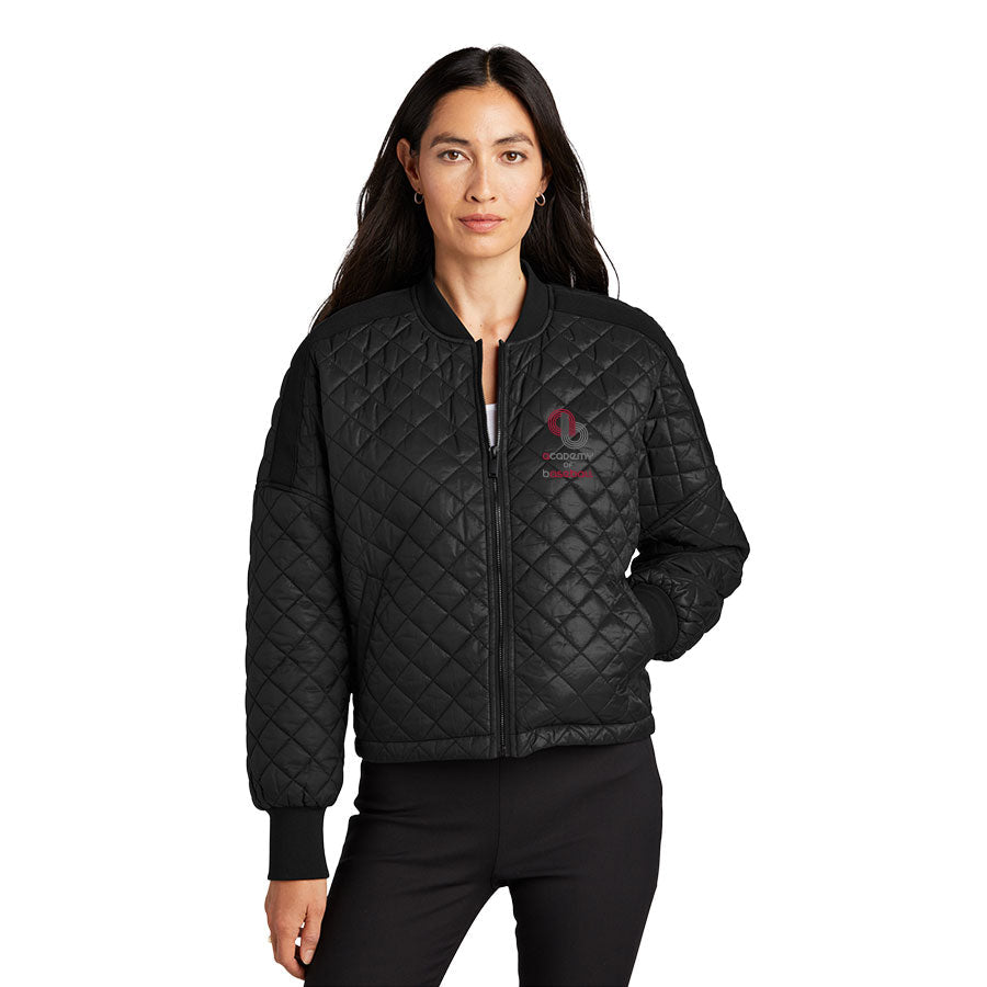 ACADEMY OF BASEBALL EMBROIDERED LOGO MERCER+METTLEª WOMENÕS BOXY QUILTED JACKET