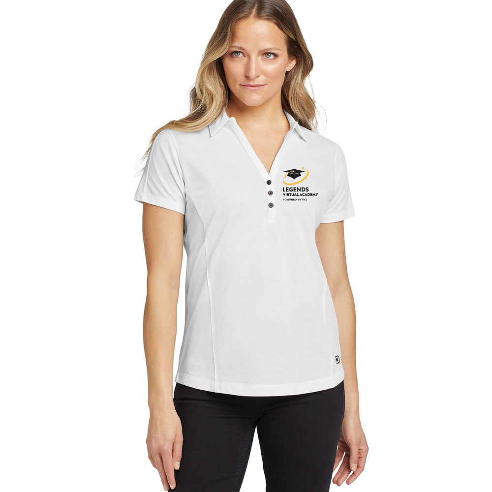 LEGENDS VIRTUAL ACADEMY LOGO LADIES ONYX POLO