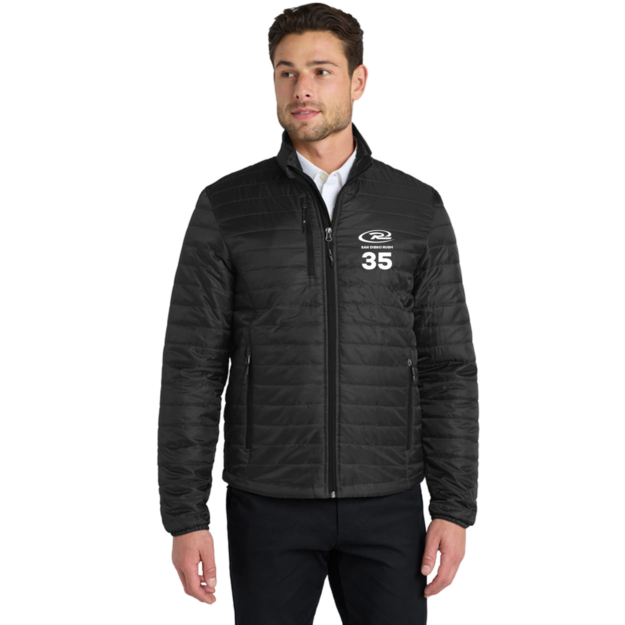 SAN DIEGO RUSH EMBROIDERED LOGO PACKABLE PUFFY JACKET