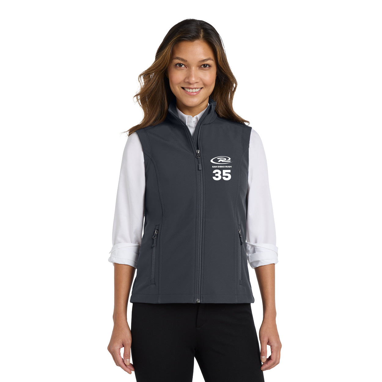 SAN DIEGO RUSH EMBROIDERED LOGO PORT AUTHORITY LADIES CORE SOFT SHELL VEST