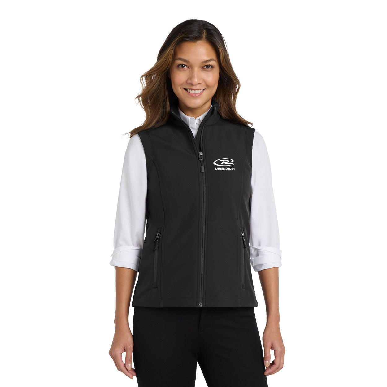 SAN DIEGO RUSH EMBROIDERED LOGO PORT AUTHORITY LADIES CORE SOFT SHELL VEST