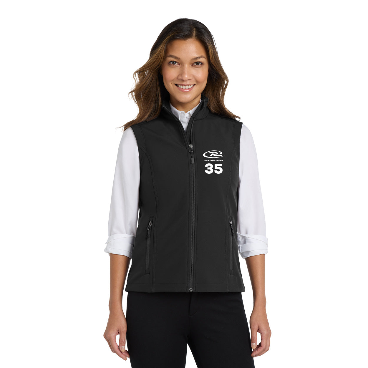 SAN DIEGO RUSH EMBROIDERED LOGO PORT AUTHORITY LADIES CORE SOFT SHELL VEST