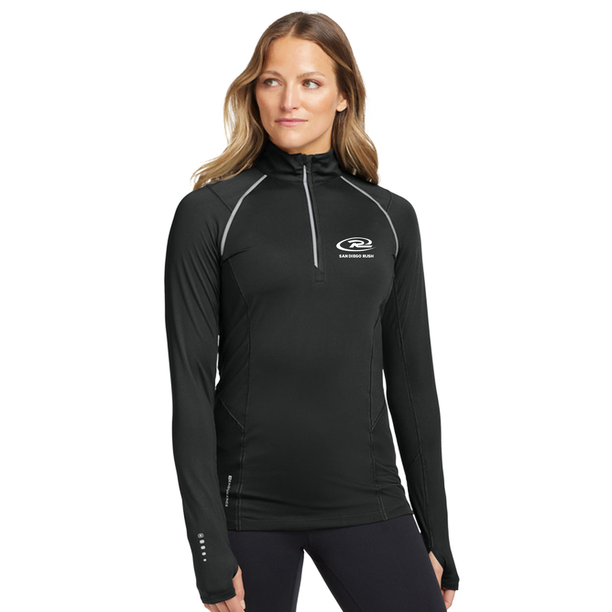 SAN DIEGO RUSH EMBROIDERED LOGO LEFT CHEST BLOCK NEXUS 1/4-ZIP PULLOVER - EMBROIDERED