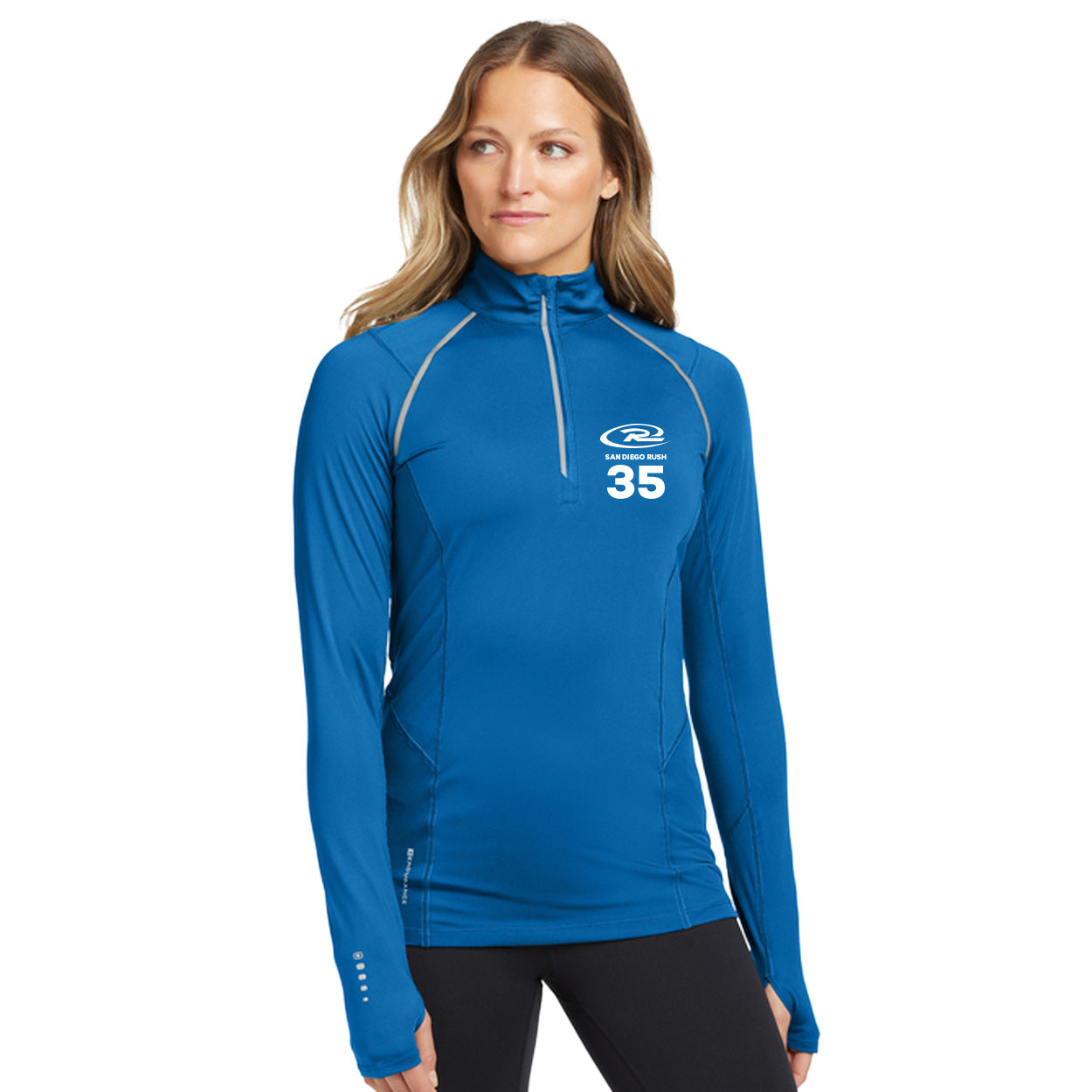 SAN DIEGO RUSH EMBROIDERED LOGO LEFT CHEST BLOCK NEXUS 1/4-ZIP PULLOVER - EMBROIDERED