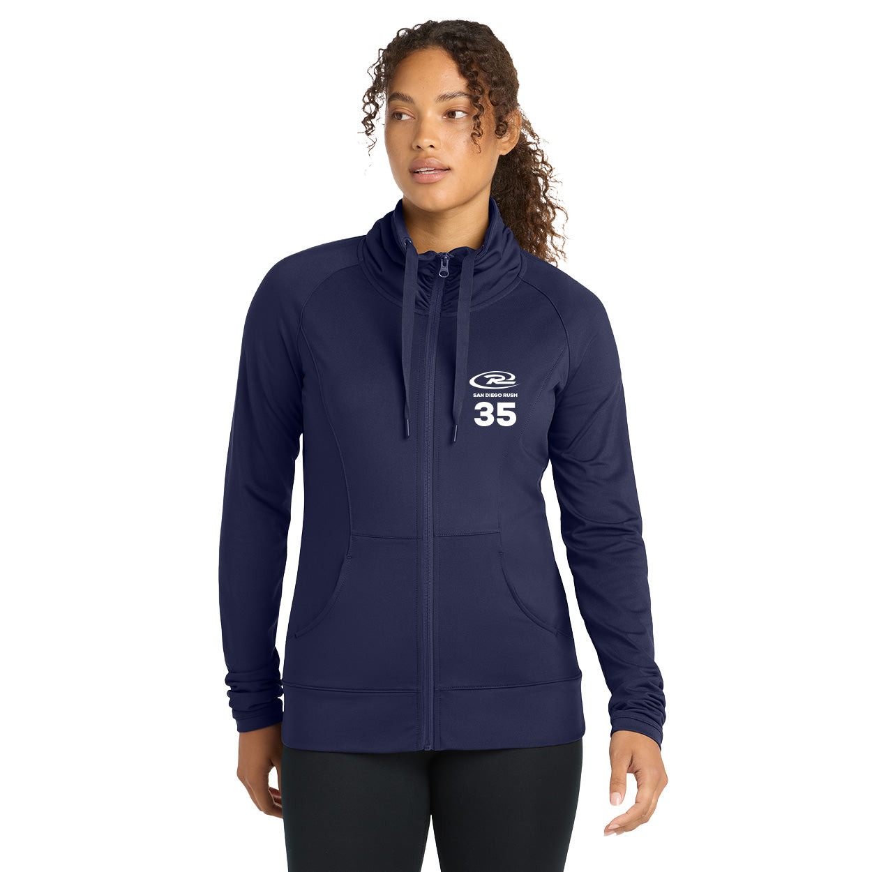 SAN DIEGO RUSH EMBROIDERED LOGO SPORT-WICK STRETCH FULL-ZIP JACKET