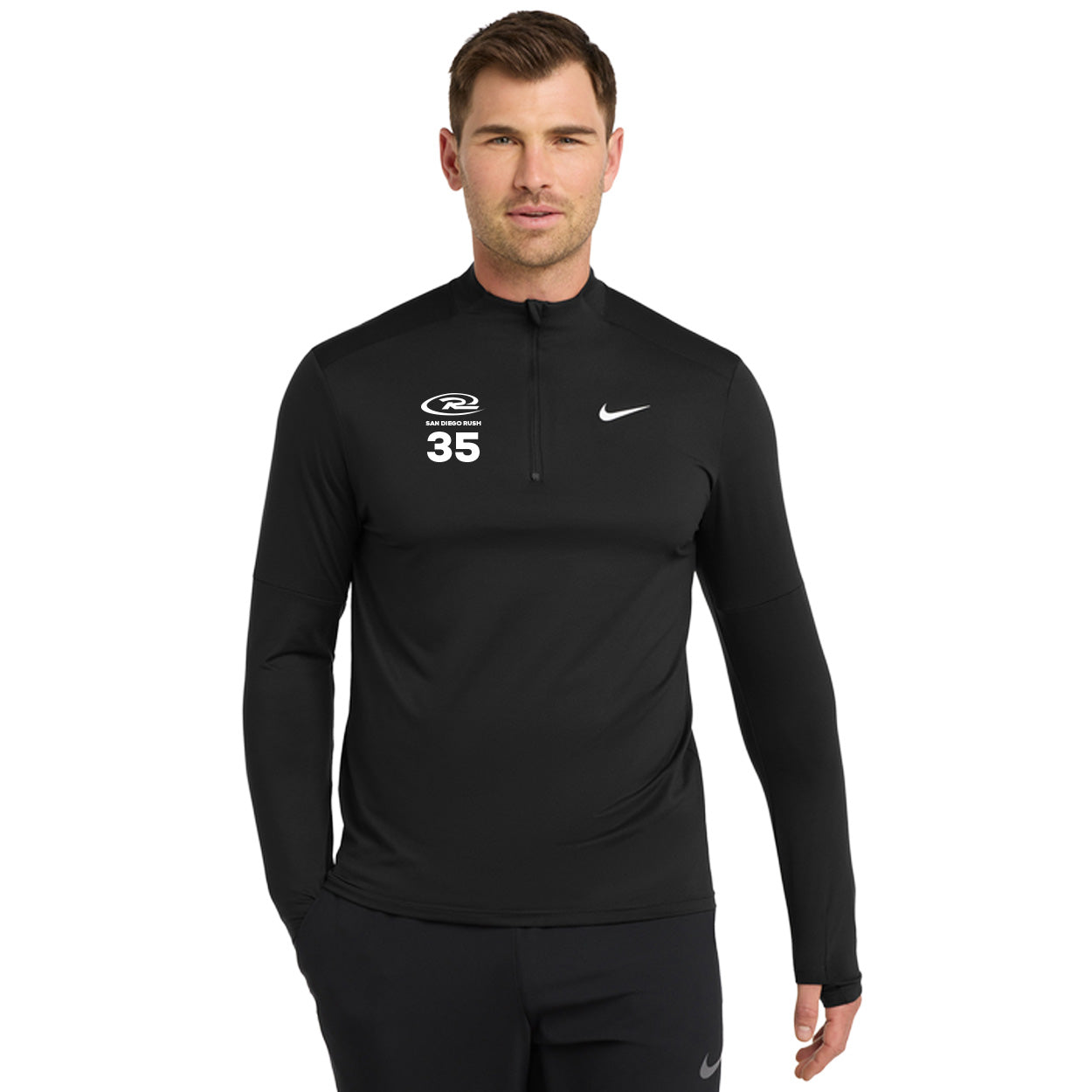 SAN DIEGO RUSH EMBROIDERED LOGO NIKE DRI-FIT ELEMENT 1/2-ZIP TOP