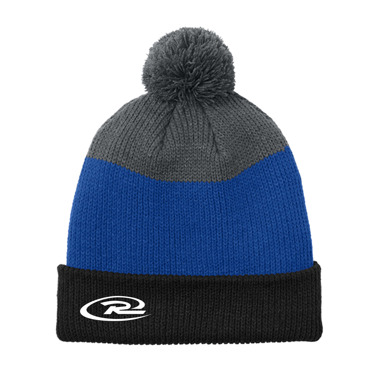 SAN DIEGO RUSH EMBROIDERED LOGO COZY STRIPED POM BEANIE