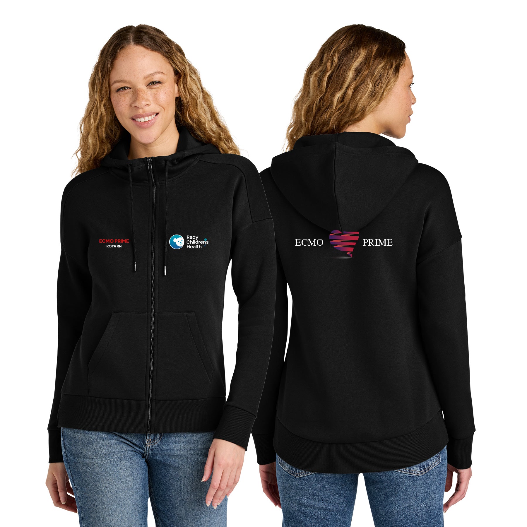 ECMO PRIME Women's Fleece Drop Shoulder Full-Zip Hoodie