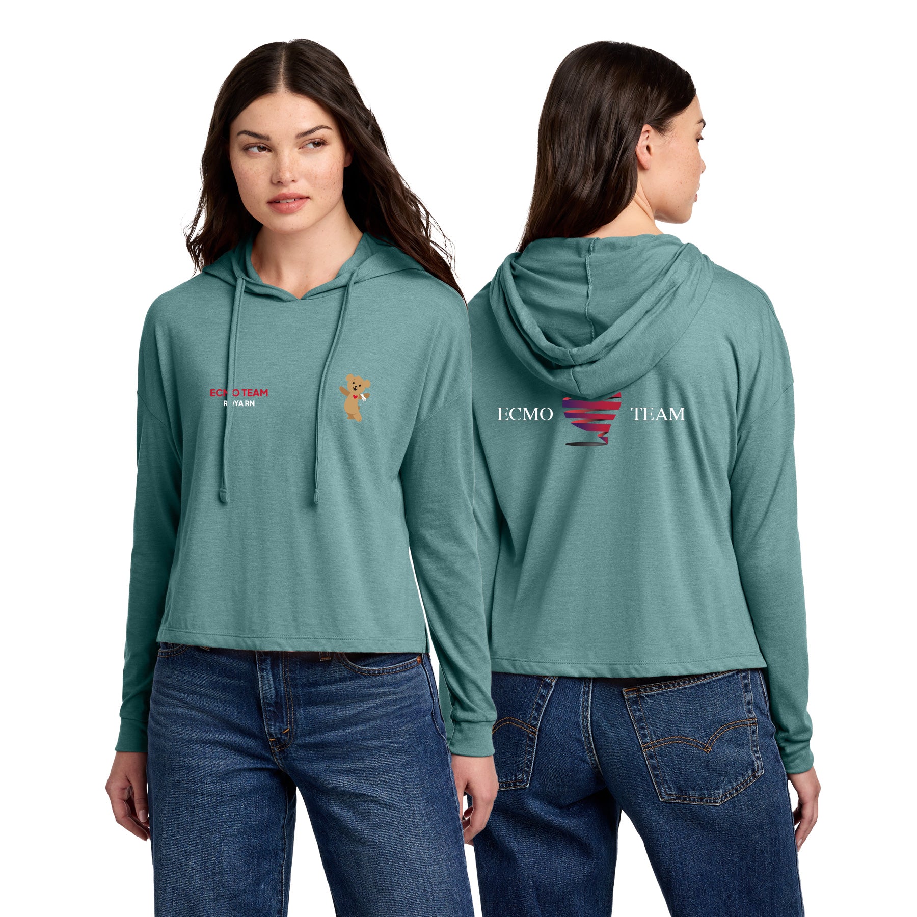 ECMO TEAM Women's Midi Long Sleeve Hoodie