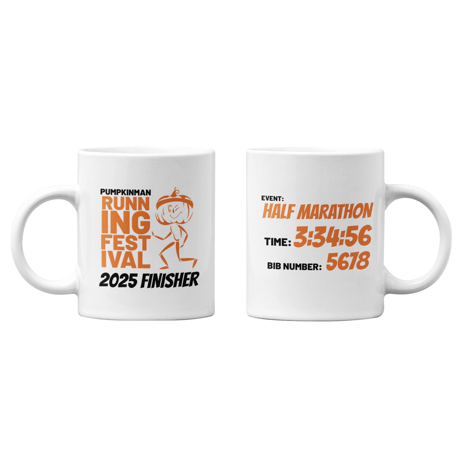 PUMPKIN HM & RF BIB EVENT AND TIME FINISHER 11OZ MUG