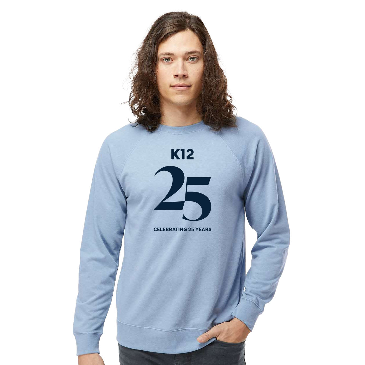 K12 25 YEARS LOGO LIGHTWEIGHT LOOPBACK TERRY CREWNECK SWEATSHIRT