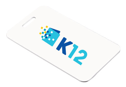 K12 LOGO ALUMINUM RECTANGLE BAG TAGS