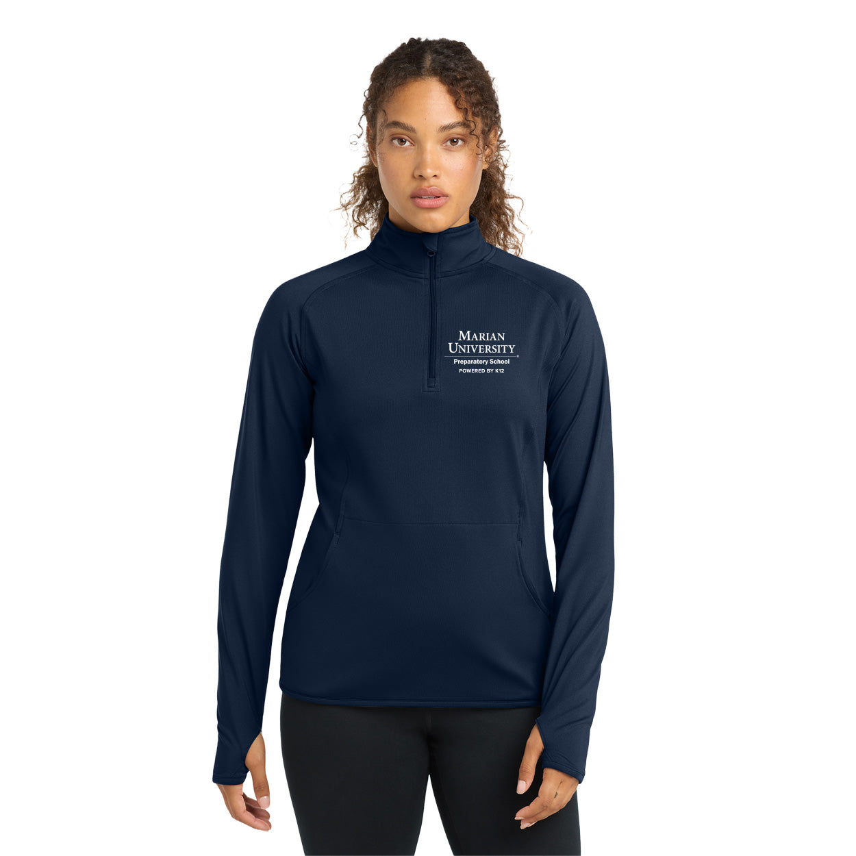 MARIAN UNIVERSITY LOGO LADIES SPORT-WICK STRETCH 1/4-ZIP PULLOVER