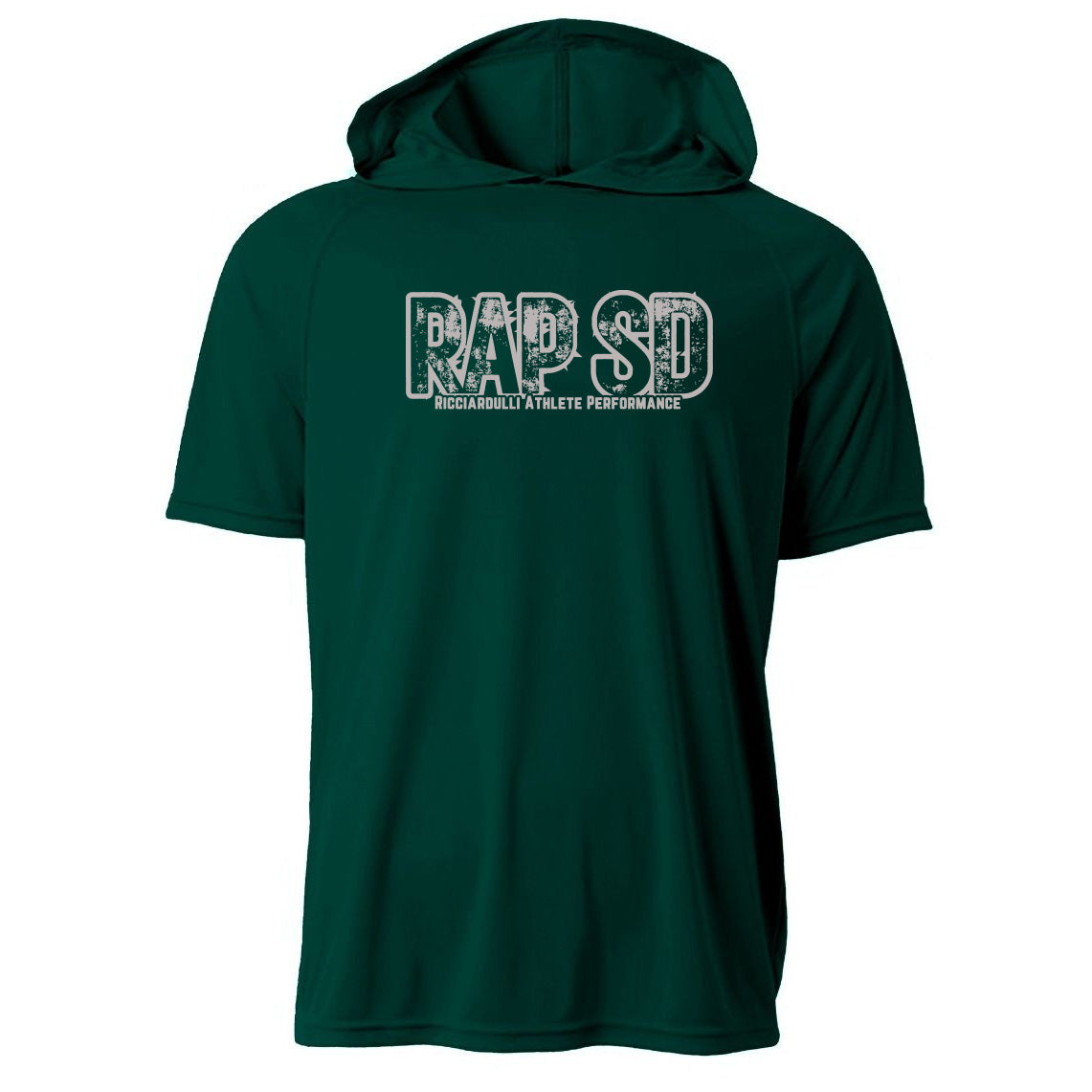 RAP SD LOGO COOLING PERFORMANCE SHORT SLEEVE HOODED TEE