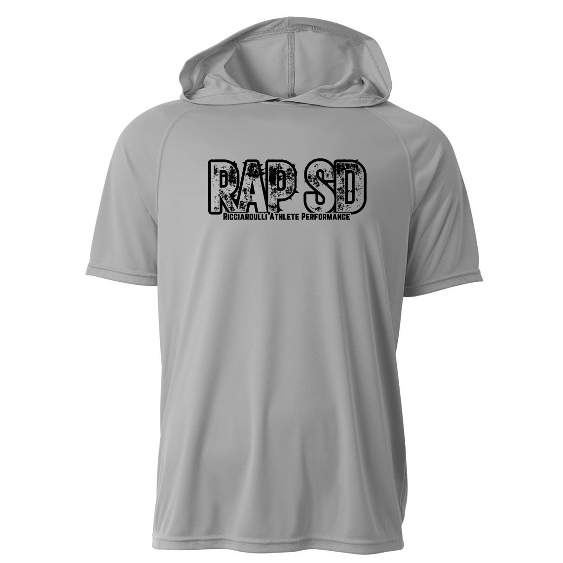 RAP SD LOGO COOLING PERFORMANCE SHORT SLEEVE HOODED TEE