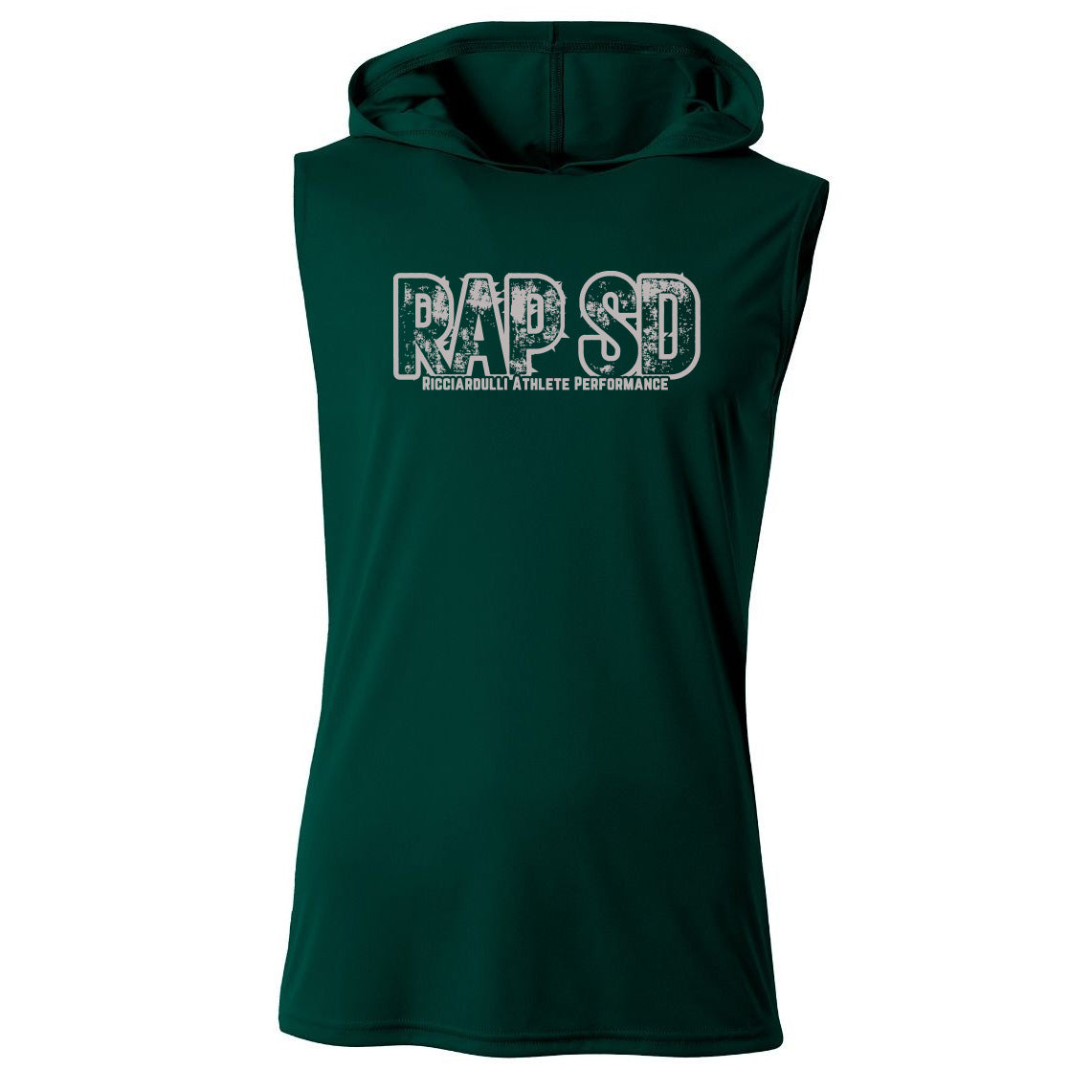 RAP SD LOGO COOLING PERFORMANCE SLEEVELESS HOODED TEE