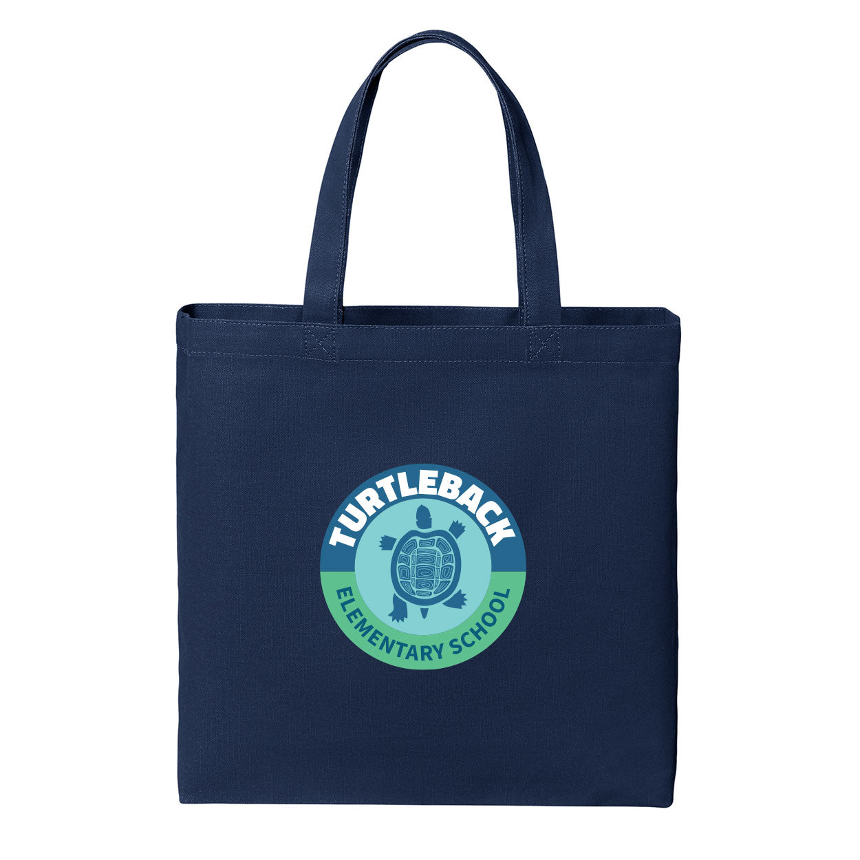 TURTLEBACK ELEMENTARY LOGO COTTON CANVAS TOTE