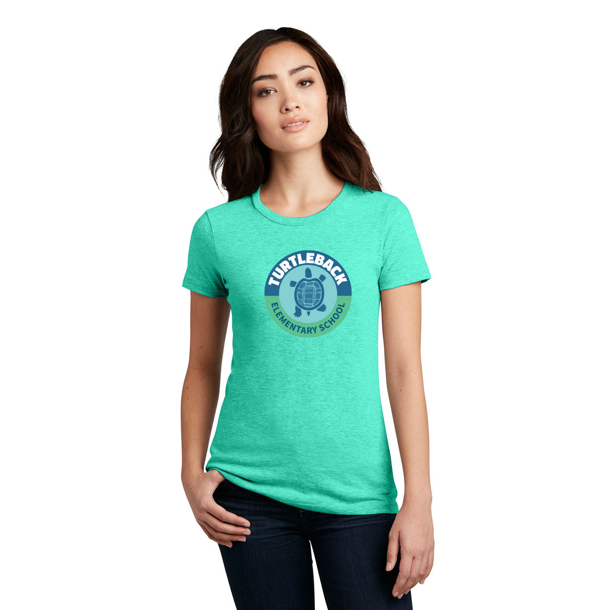 TURTLEBACK ELEMENTARY LOGO WOMENÕS PERFECT BLEND¨ CVC TEE