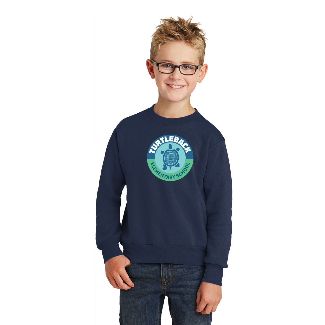 TURTLEBACK ELEMENTARY LOGO YOUTH CORE FLEECE CREWNECK SWEATSHIRT