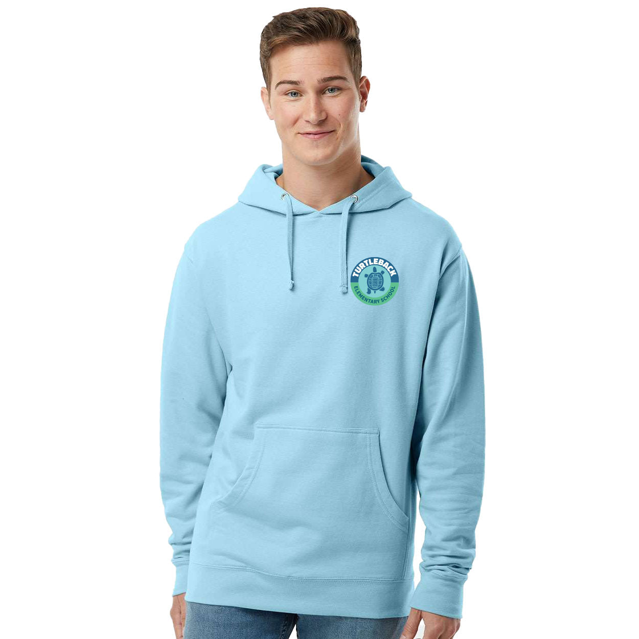 TURTLEBACK ELEMENTARY FRONT AND BACK LOGO MIDWEIGHT HOODED SWEATSHIRT