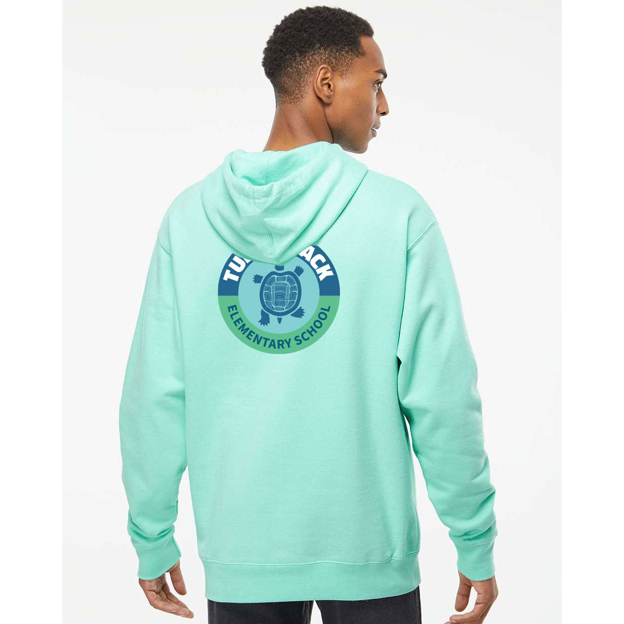 TURTLEBACK ELEMENTARY FRONT AND BACK LOGO MIDWEIGHT HOODED SWEATSHIRT