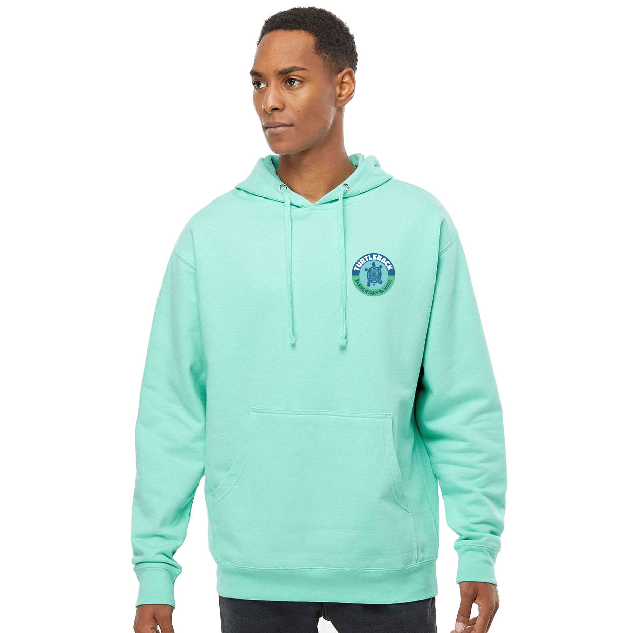 TURTLEBACK ELEMENTARY FRONT AND BACK LOGO MIDWEIGHT HOODED SWEATSHIRT