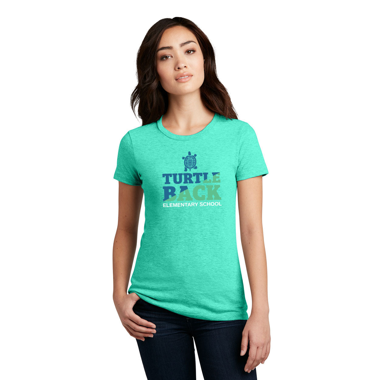 TURTLEBACK ELEMENTARY SLICE WOMENÕS PERFECT BLEND¨ CVC TEE