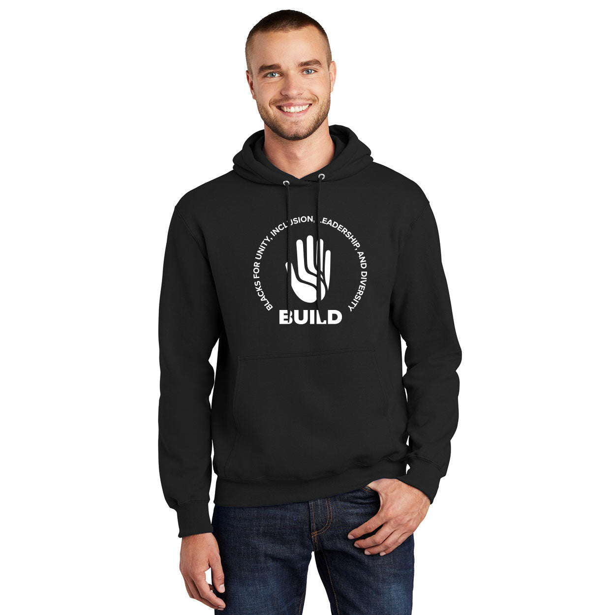 BUILD LOGO ESSENTIAL FLEECE PULLOVER HOODED SWEATSHIRT