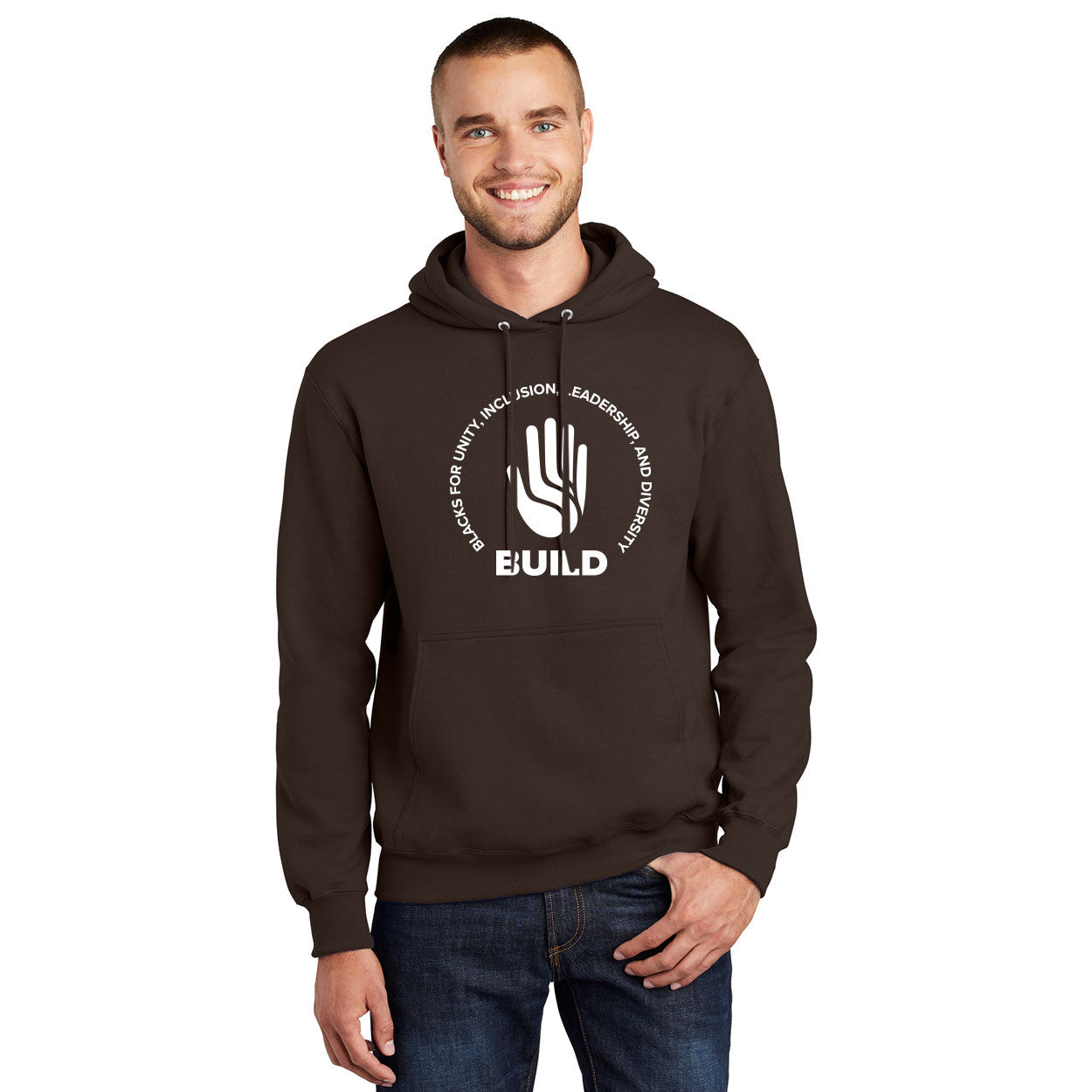 BUILD LOGO ESSENTIAL FLEECE PULLOVER HOODED SWEATSHIRT