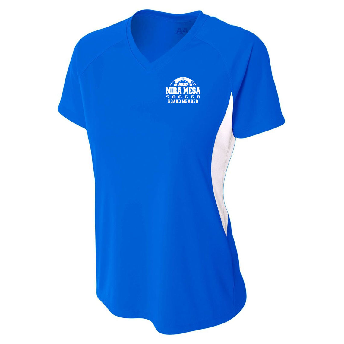 MIRA MESA AYSO  BOARD WOMEN'S COLOR BLOCK PERFORMANCE V-NECK