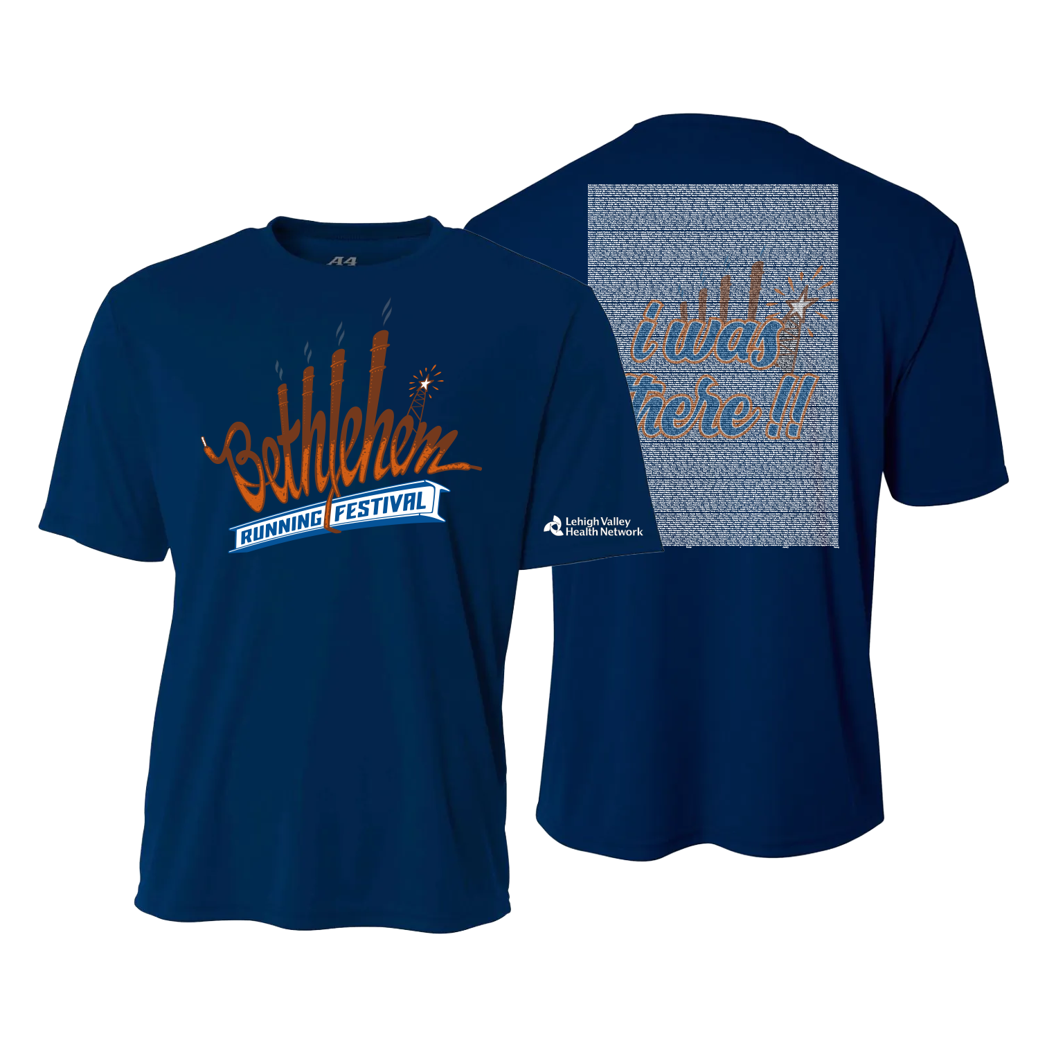 BETHLEHEM RUNNING FESTIVAL NAMES PERFORMANCE SHORT SLEEVE TEE