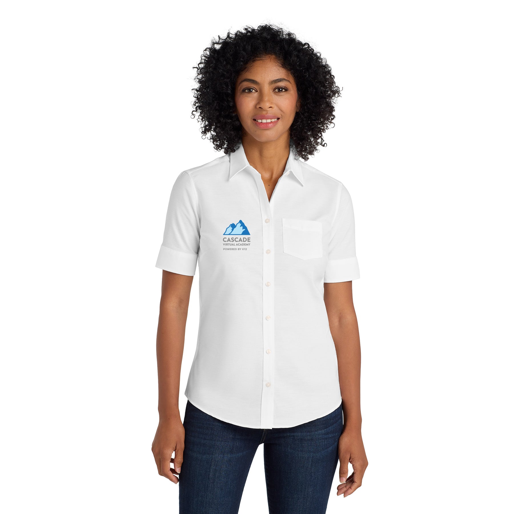 CASCADE VIRTUAL ACADEMY LOGO SHORT SLEEVE SUPERPRO OXFORD SHIRT