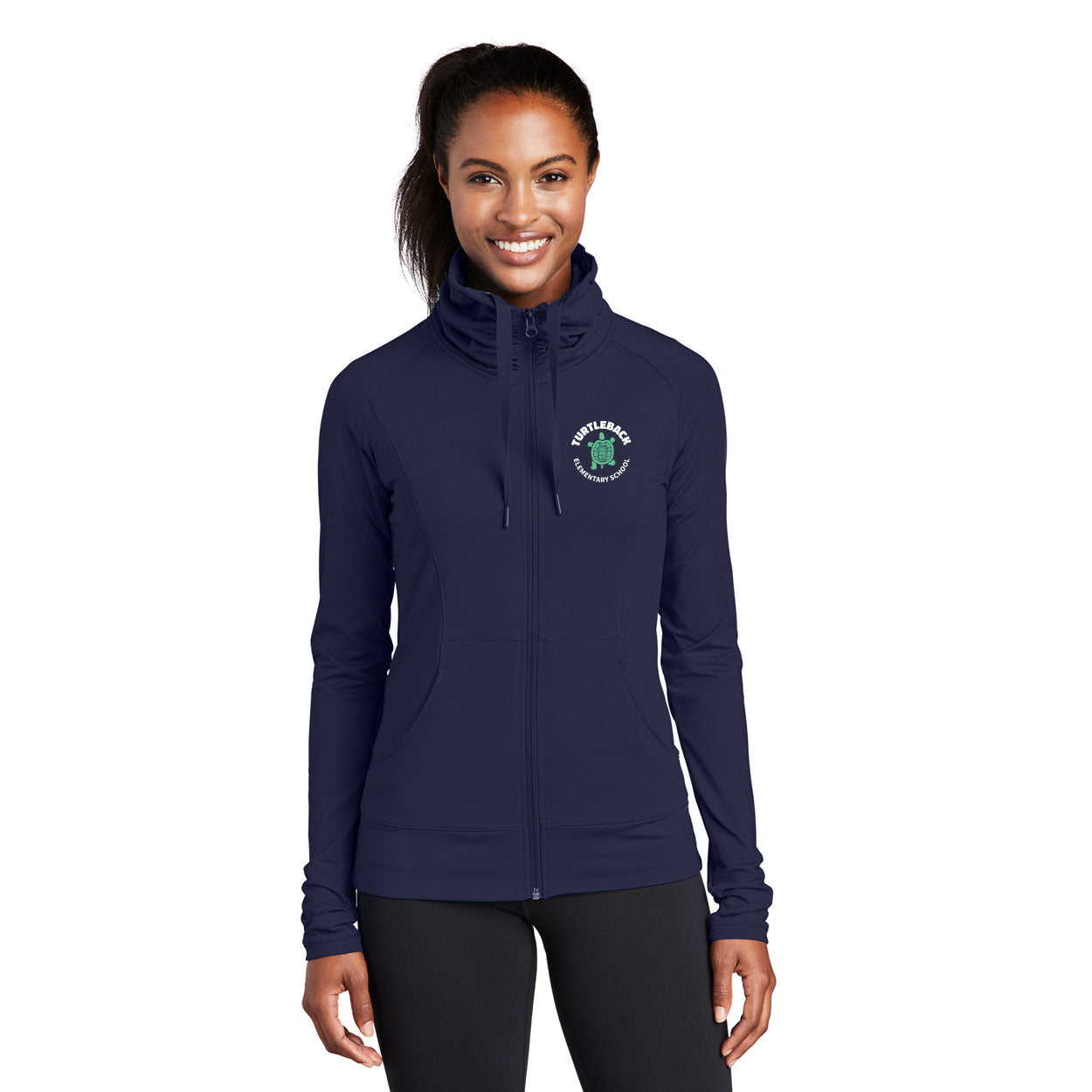 TURTLEBACK ELEMENTARY EMBROIDERED LOGO SPORT-WICK STRETCH FULL-ZIP JACKET