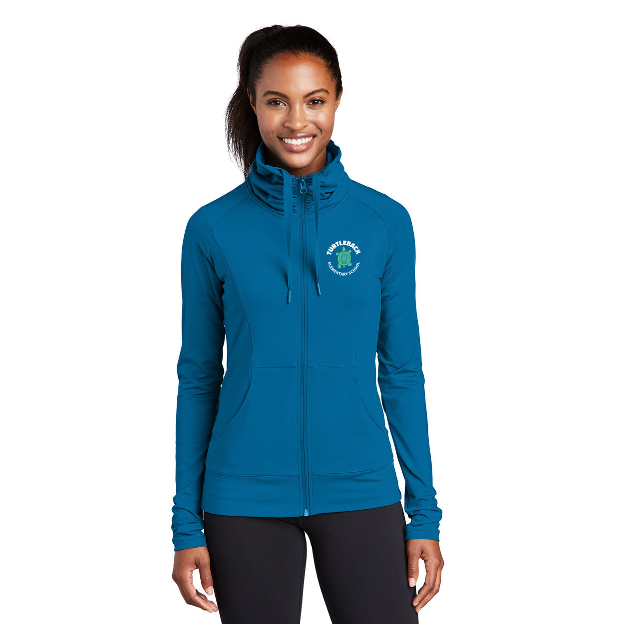 TURTLEBACK ELEMENTARY EMBROIDERED LOGO SPORT-WICK STRETCH FULL-ZIP JACKET