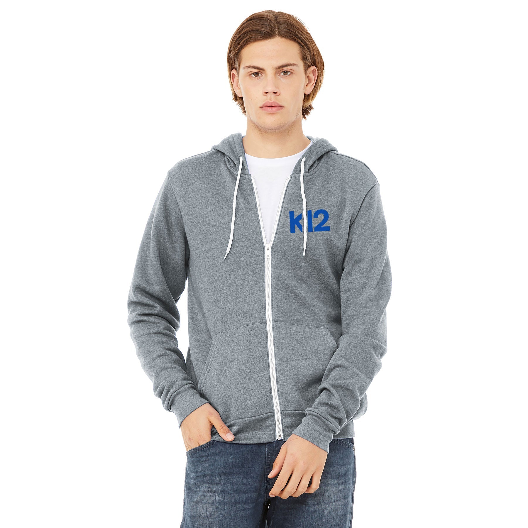 K12 LOGO BELLA+CANVAS UNISEX SPONGE FLEECE FULL-ZIP HOODIE