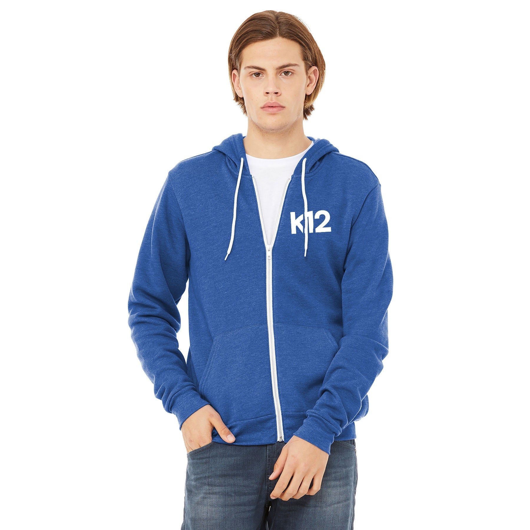 K12 LOGO BELLA+CANVAS UNISEX SPONGE FLEECE FULL-ZIP HOODIE