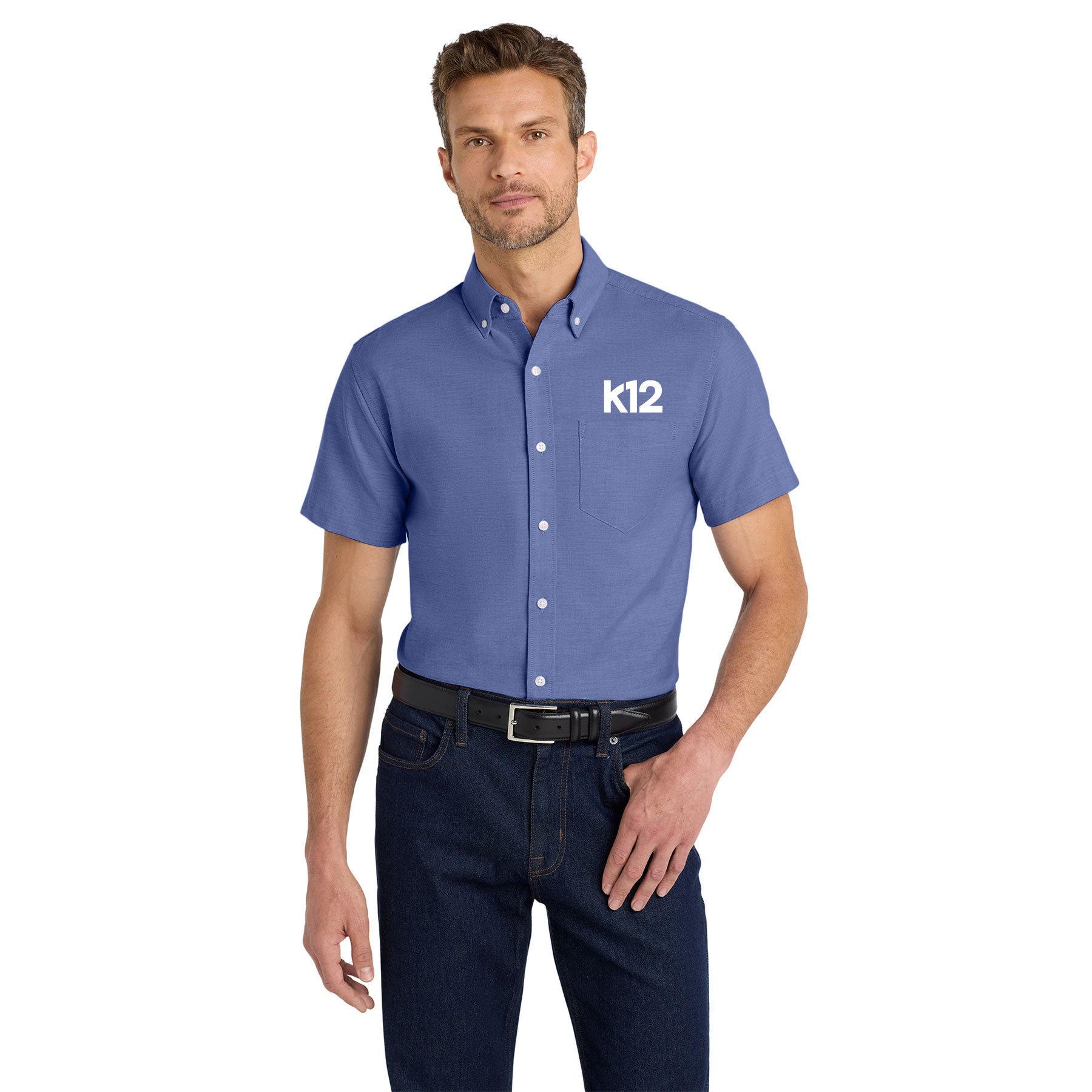 K12 LOGO SHORT SLEEVE SUPERPRO OXFORD SHIRT