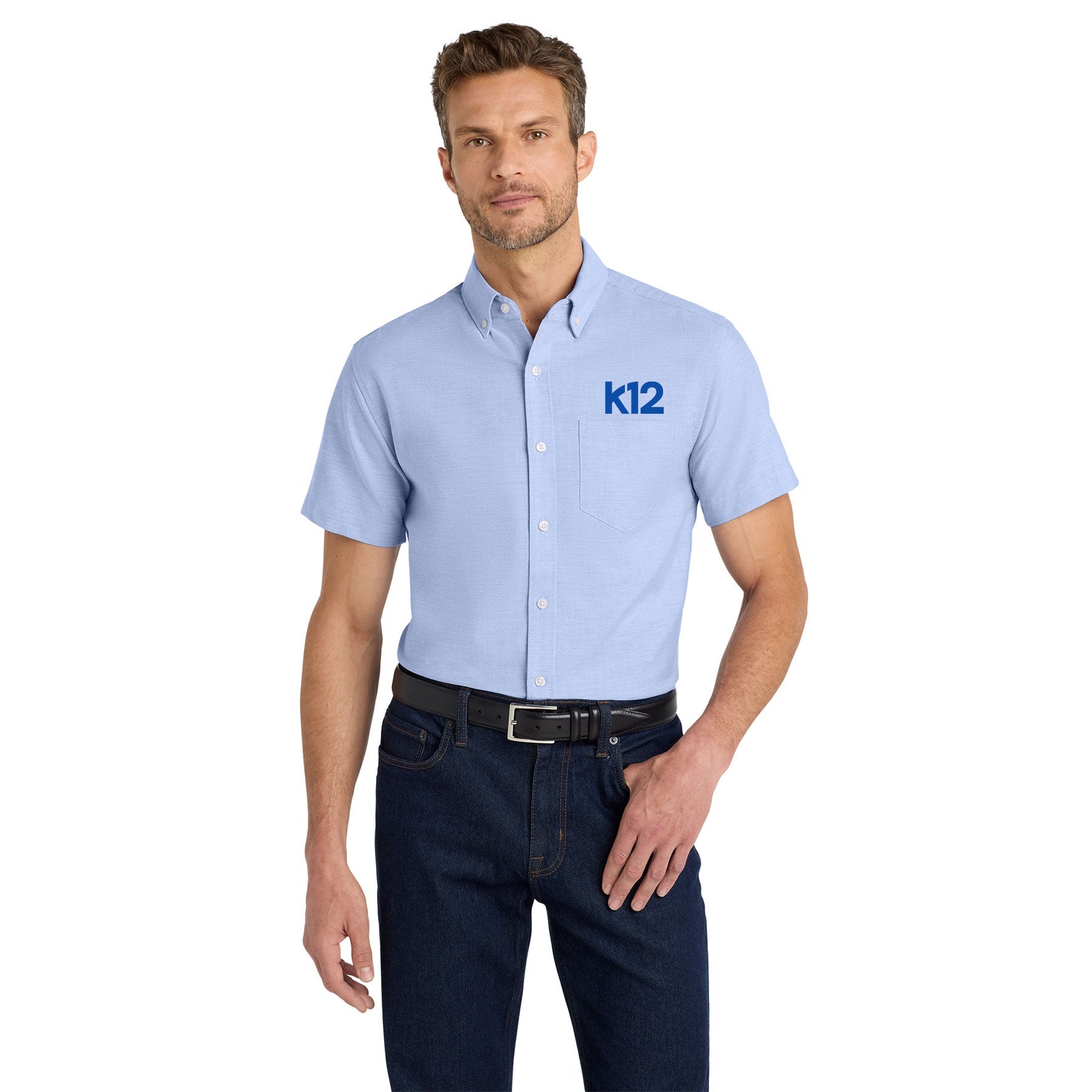 K12 LOGO SHORT SLEEVE SUPERPRO OXFORD SHIRT